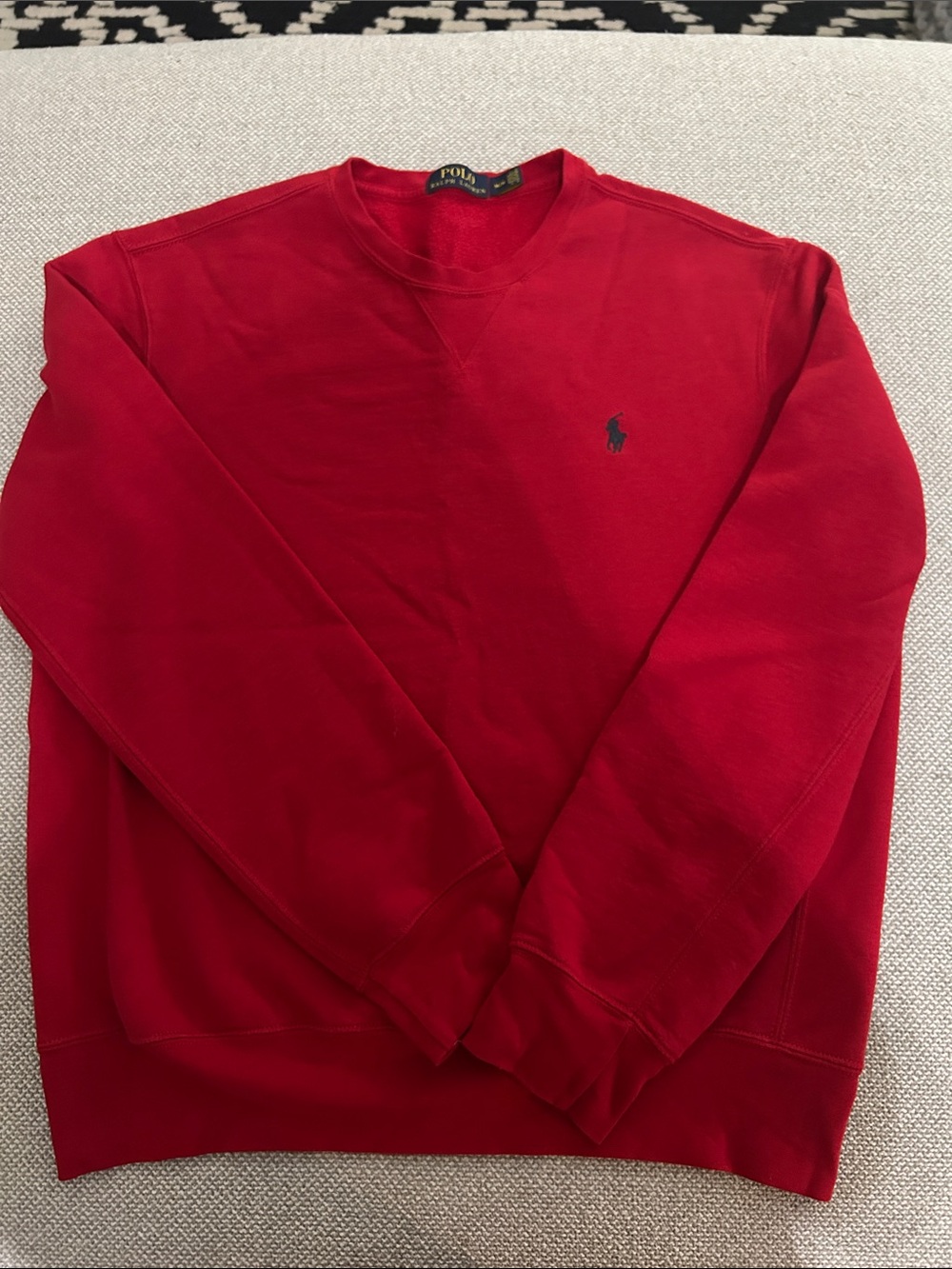 Polo by Ralph Lauren Red Crewneck Sweater with Navy Pony